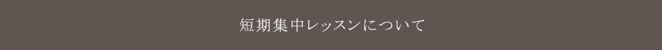 短期集中レッスン